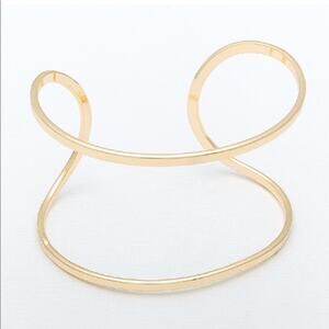 NEW NORDSTROM 14kt Gold Geometric Open Bangle Bracelet Cuff Jewelry